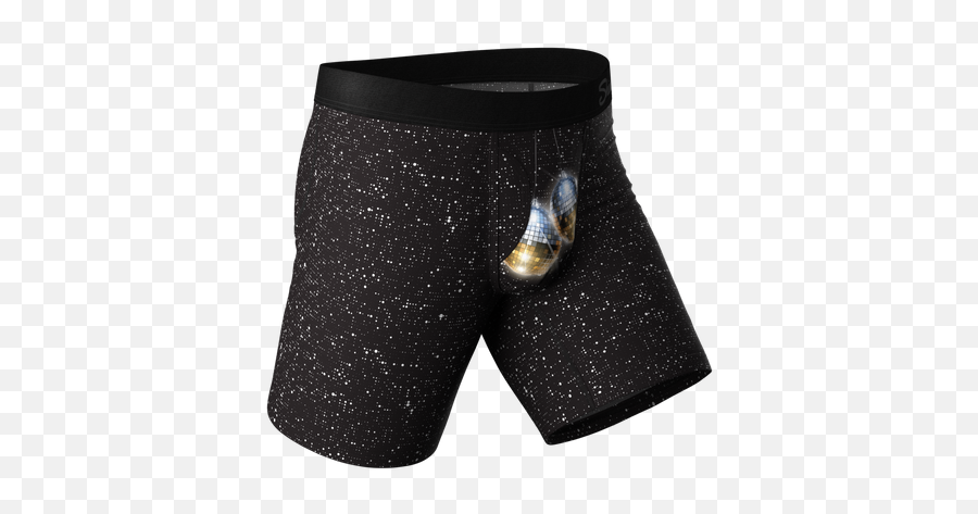 Wall Street Long Leg Ball Hammock Pouch Underwear With Fly Emoji,Disco Ball Emoji