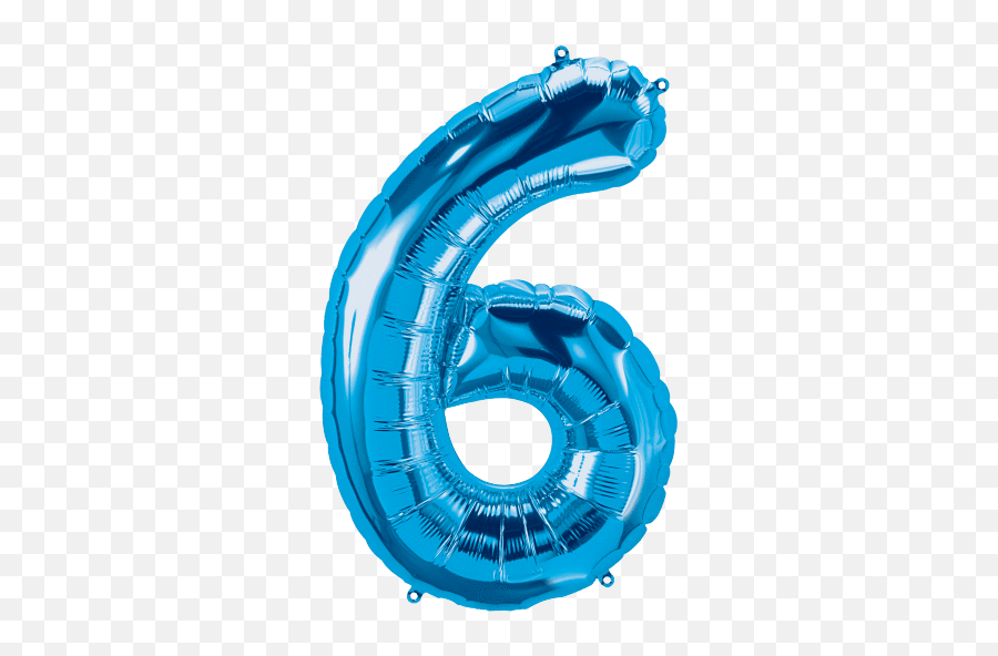 Blue Number 6 Six 34 Balloon Emoji,Teal Ribbon Emoji