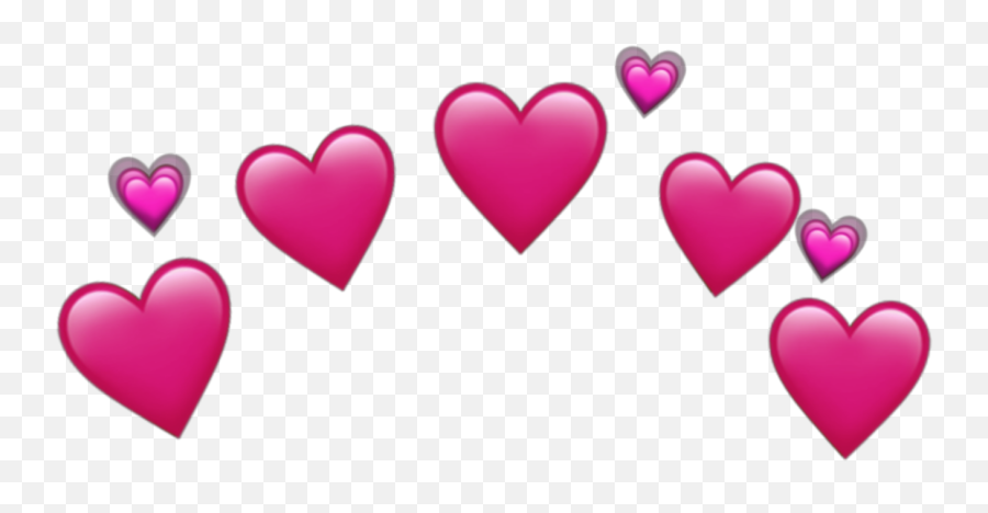 Hearts Pink Heart Emoji Crown Sticker By Yee - Girly,Pink Hearts Emoji
