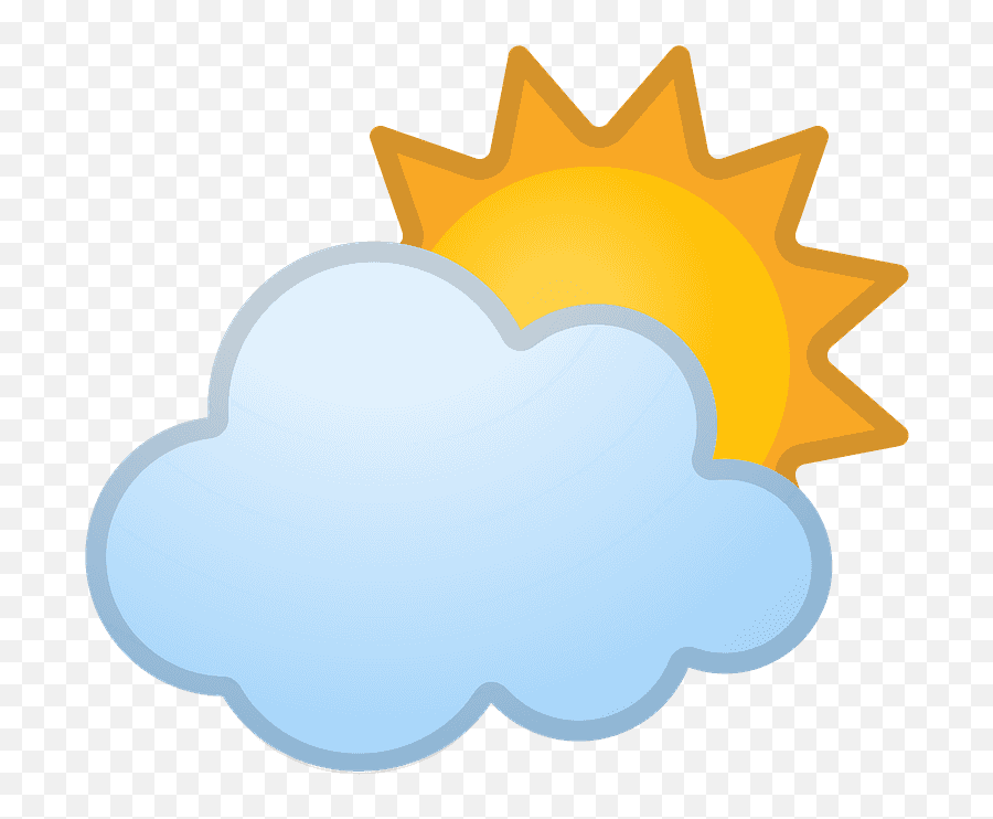 Sun Behind Cloud Emoji - Sol Com Nuvem Png,Sun And Cloud Emoji