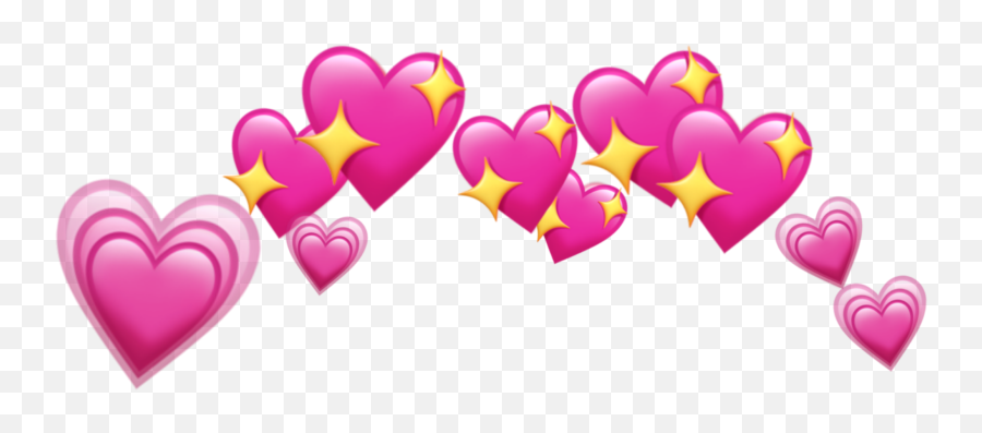 Crown Pink Heart Emoji Sticker By Alessandra Azevedo - Transparent Head Hearts Png,Pink Heart Emoji Png