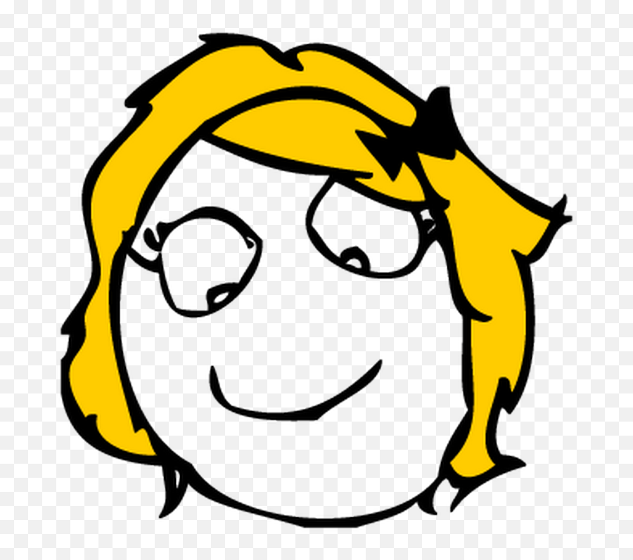 T - Derp Face Girl Transparent Emoji,Troll Face Emoticons