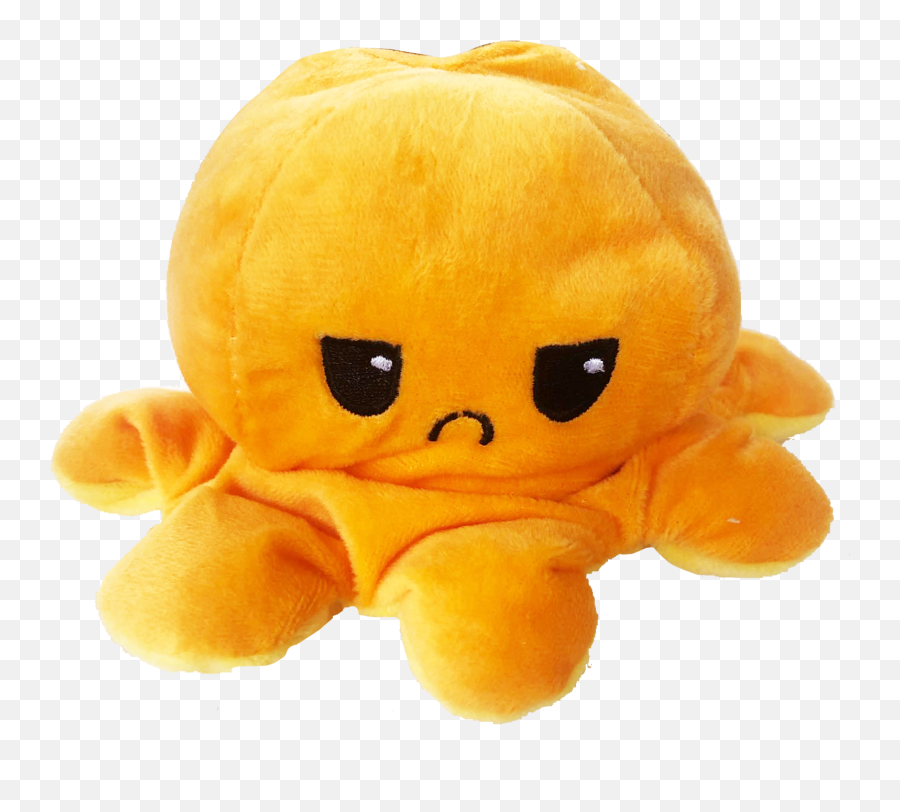 Monstermarketing 15cm Emotion Reversible Octopus Plushie Bipolar Octopus Toy Plush Mood Switcher Toys For Kids Yellow To Orange - Soft Emoji,Emotion Pets Toy