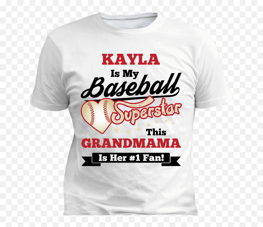 Personalized Custom Printed T - Personalized Baseball Grandma Shirt Emoji,Girls Emoji Shirt