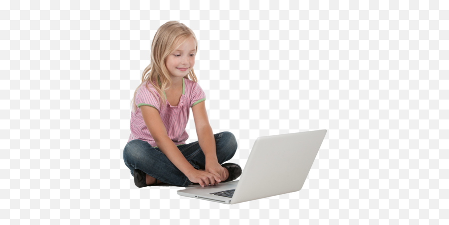 Beast Academy - Kid Girl Using Laptop Png Emoji,Aops School House Emojis