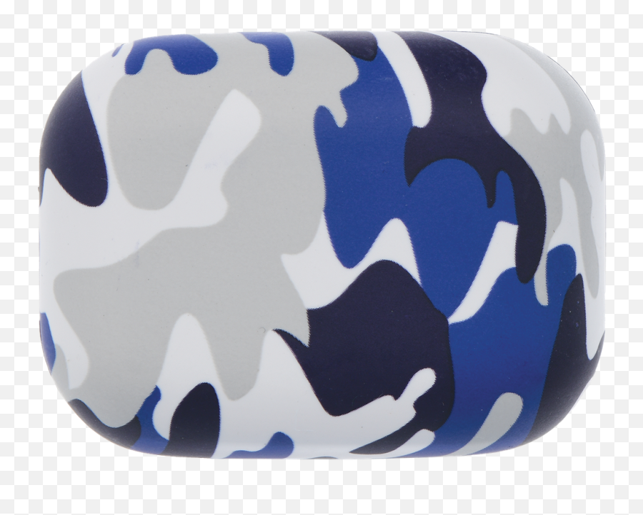 Blue Camo Compact Earbuds - Oval Emoji,Emoji Earbud Case