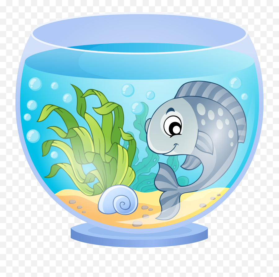 Download Fish Aquarium Png - Fish In Aquarium Cartoon Full Aquarium Fish Tank Cartoon Emoji,Bluefish Emojis