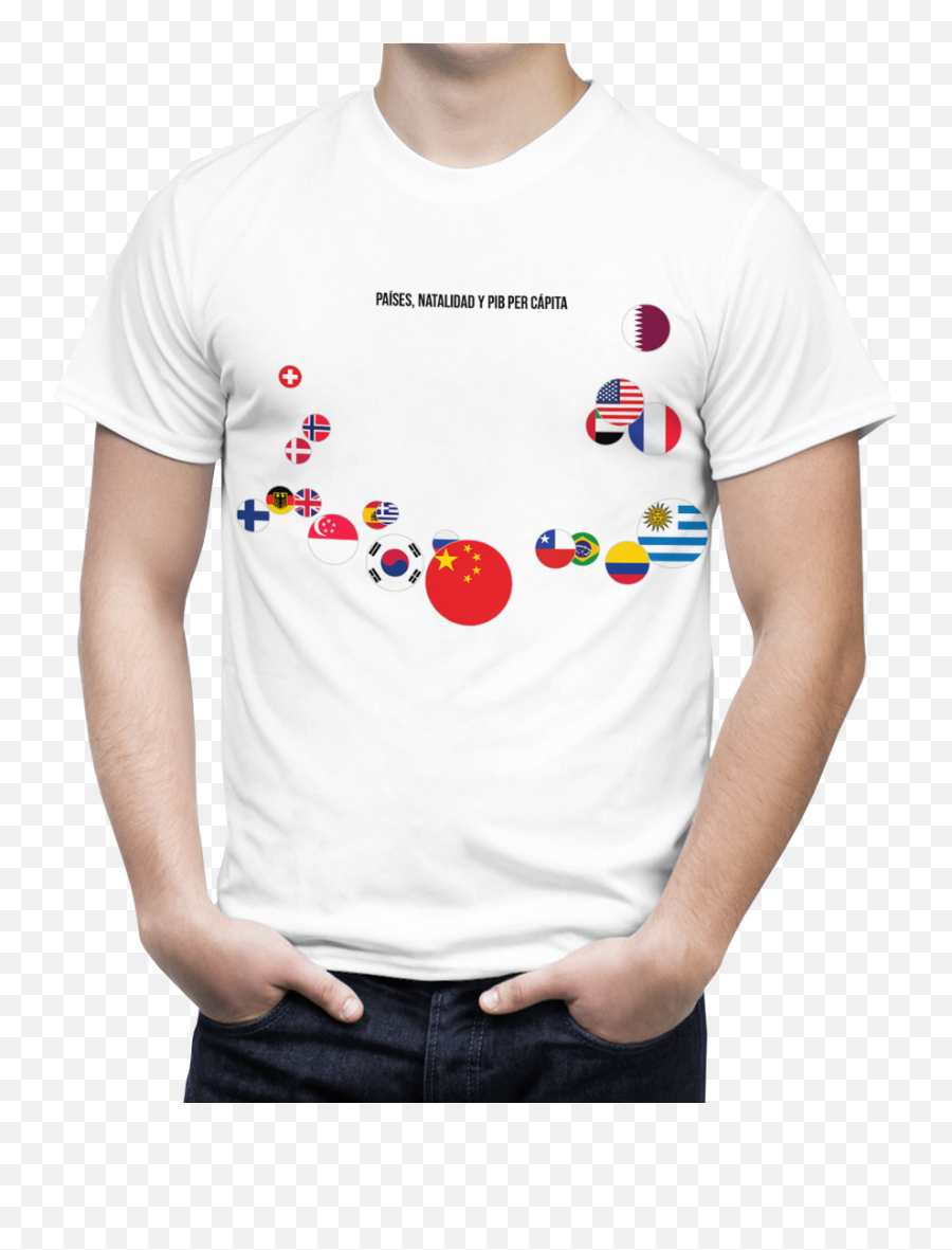 Camiseta Hombre Países Natalidad Y Emoji,Camisa Con Emojis
