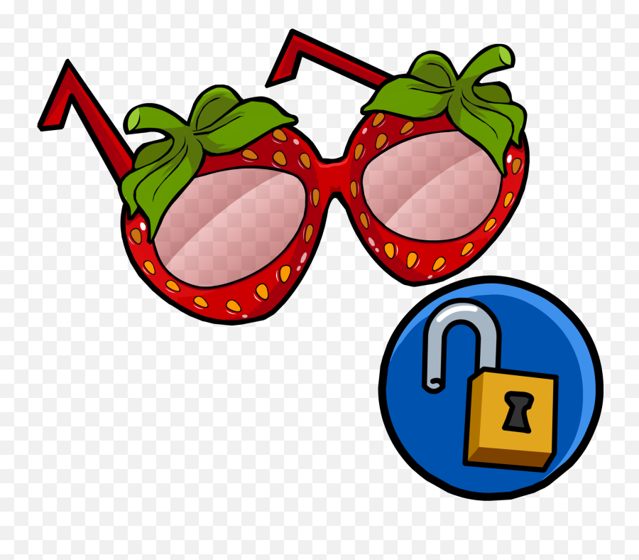 Strawberry Sunglasses Club Penguin Wiki Fandom - Transparent Strawberry Sunglasses Clipart Emoji,Oasis Emojis Cpps