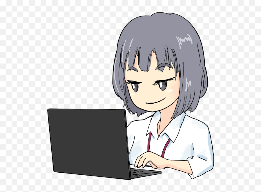 Girl Using Laptop Clipart Vector Transparent Png Png Mart Emoji,How Do You Type Emojis, Using A Laptopl
