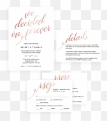 Glitter Rose Gold Wedding Invitation Set With Rsvp And Details Cards - Fl1 Horizontal Emoji,Emoji Invitation Cards