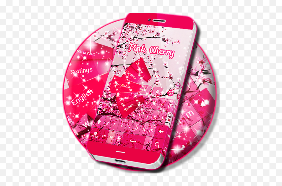 Pink Cherry For Go Keyboard - Smartphone Emoji,Go Keyboard Emoji Wallpaper