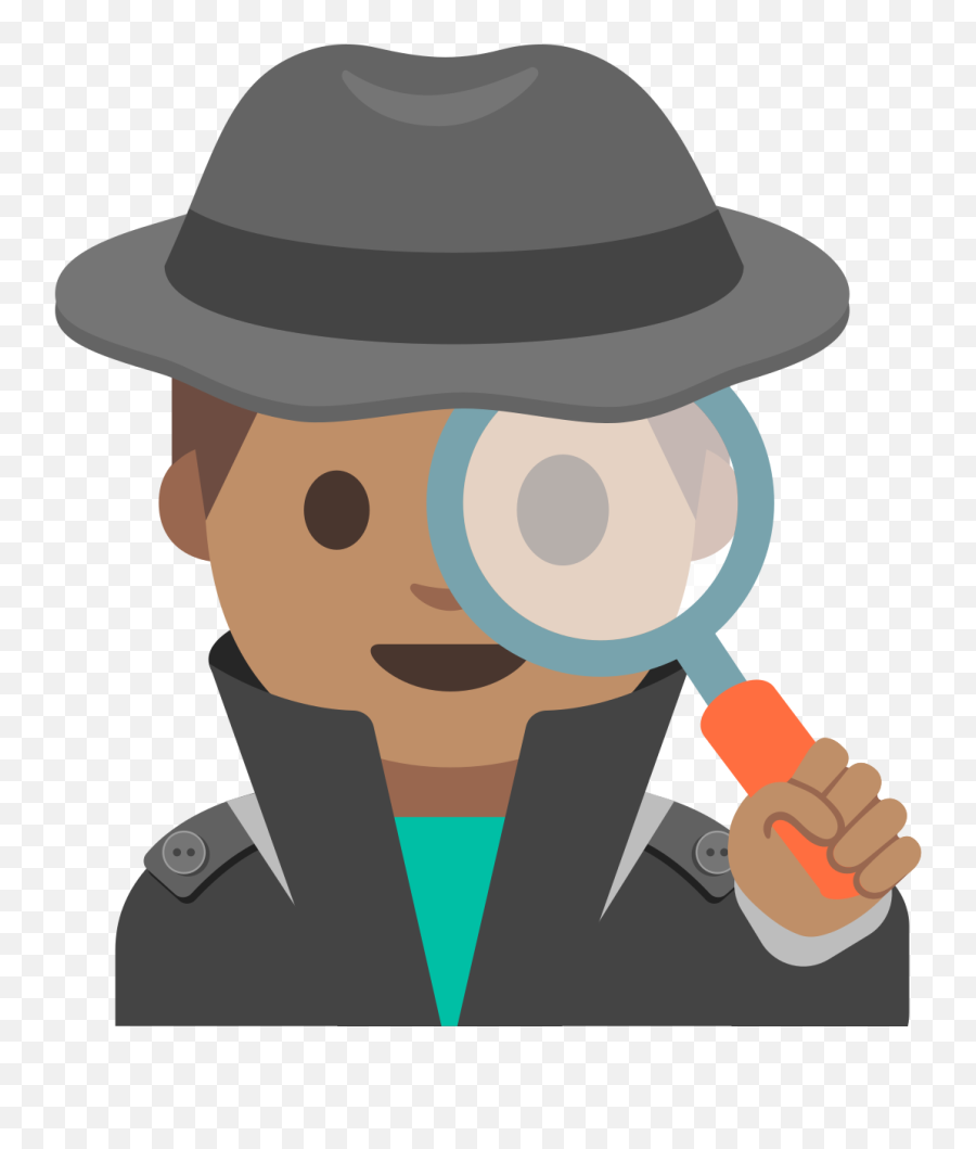 Emoji U1f575 1f3fd - Android Detective Emoji,Fedora Emoji