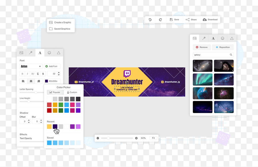Online Twitch Banner Maker - Snappa Banners Emoji,New Twitch User Adding Emojis To Twich