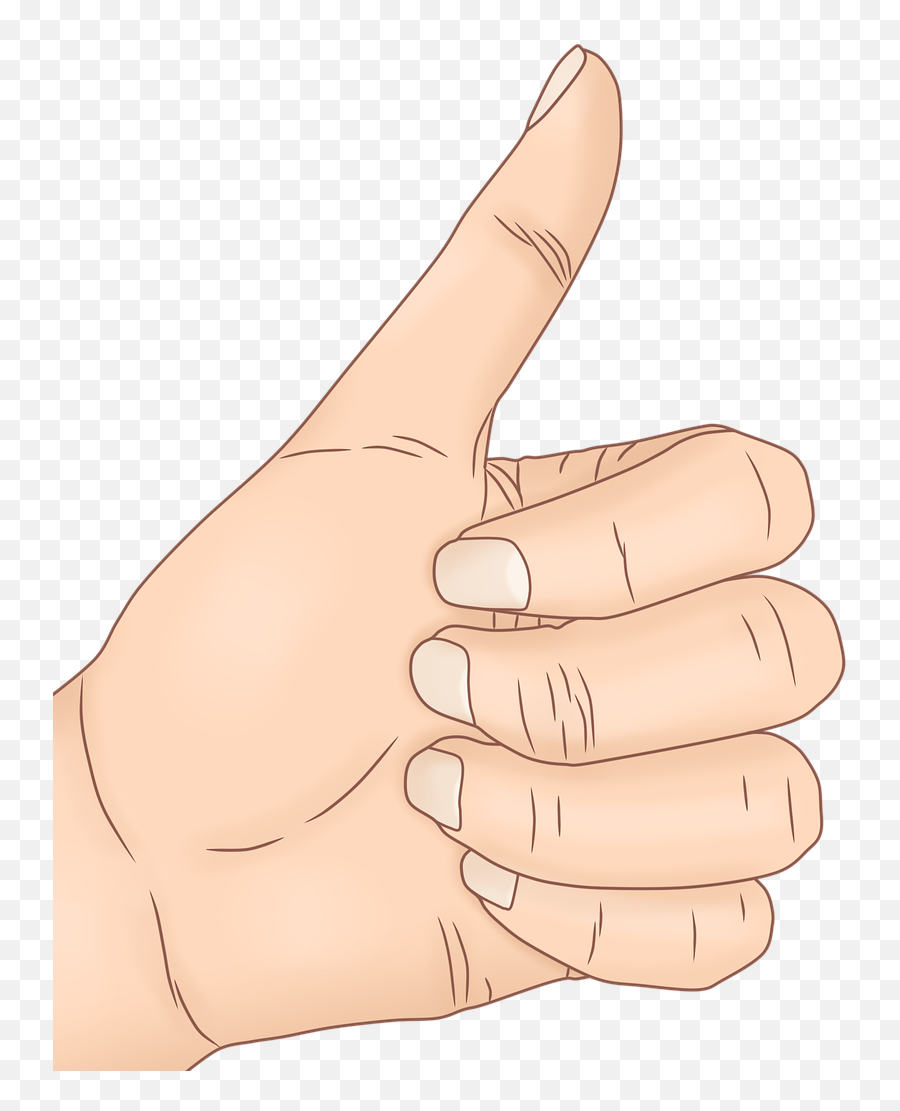 Thumbs Up Hand Nail - Sign Language Emoji,Okay Symbol Emoji