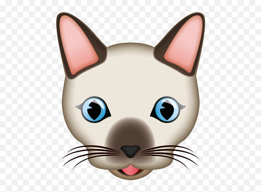 Burmese Cat Face - Soft Emoji,Show Images Of Green Cat Emojis And Their Meanings