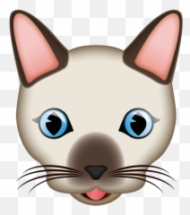 Burmese Cat Face - Soft Emoji,Show Images Of Green Cat Emojis And Their Meanings