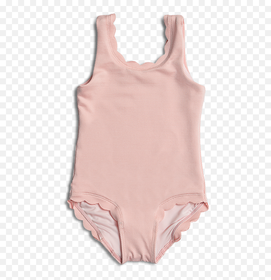 Pink Swimming Suit For Kids - Sleeveless Emoji,Vacation Emojis Bathing Suit