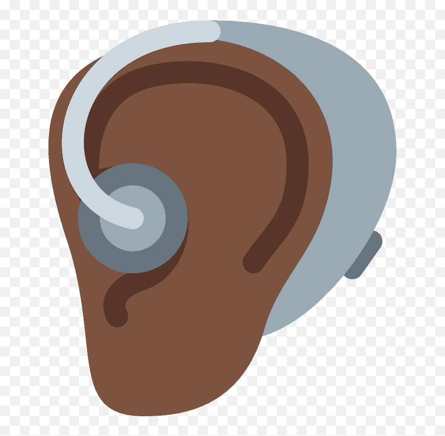 Tono De Piel Oscuro Oreja Con Audífono - Hearing Aid Sclipart Emoji,Audifonos Con Emojis