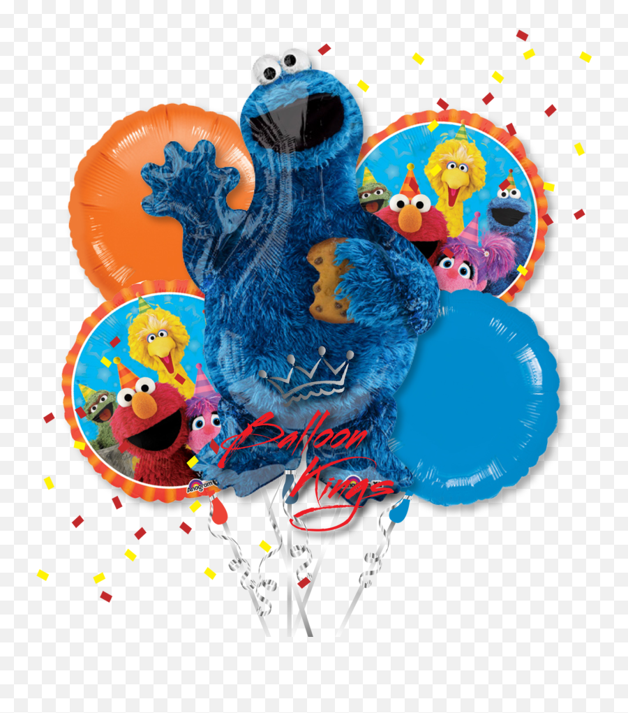 Cookie Monster Bouquet - Sesame Street Cookie Monster Balloon Emoji,Cookie Monster Emoji