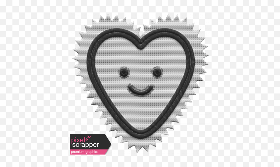 Granny Punk Elements - Embroidered Heart Smile Graphic By Emoji,Smile Heart Emoticon