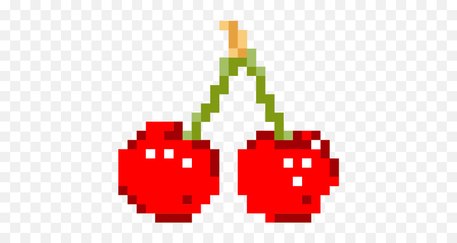 Pixel Art Cherries Fruits Sticker - Pixel Art Cherries Emoji,Cherry Blossom Emojis Cute