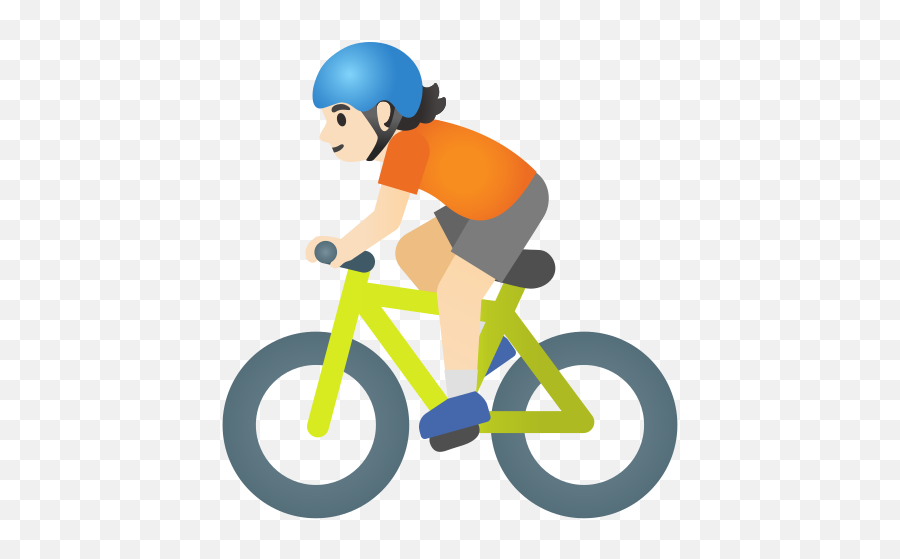Person Biking Light Skin Tone Emoji,01f3fb Emoticon