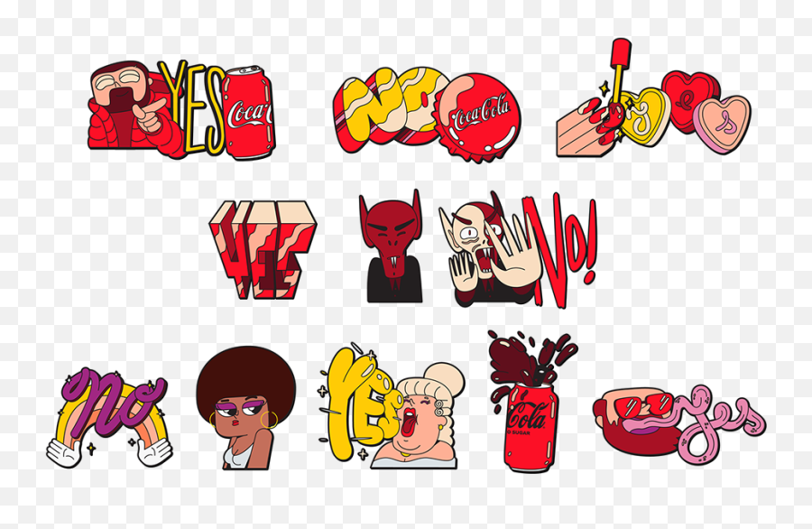 Coca - Cola Zero Stickers On Behance Emoji,Best La Emojis