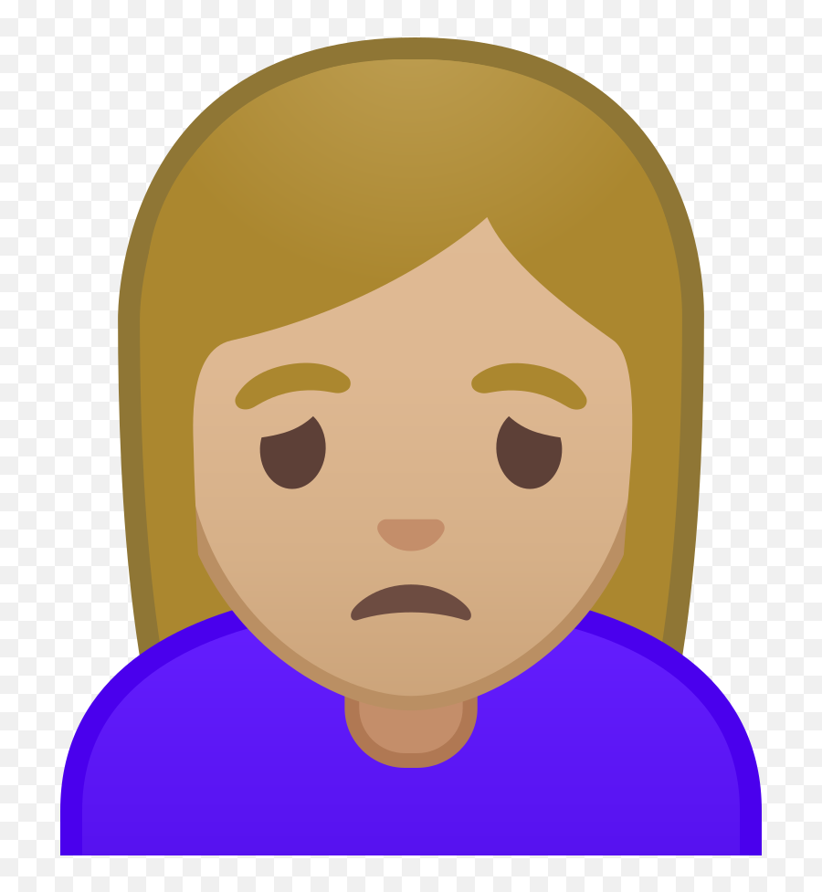 Woman Frowning Medium Light Skin Tone Icon Noto Emoji - Emoji De Persona Triste,Woman Shrugging Emoji