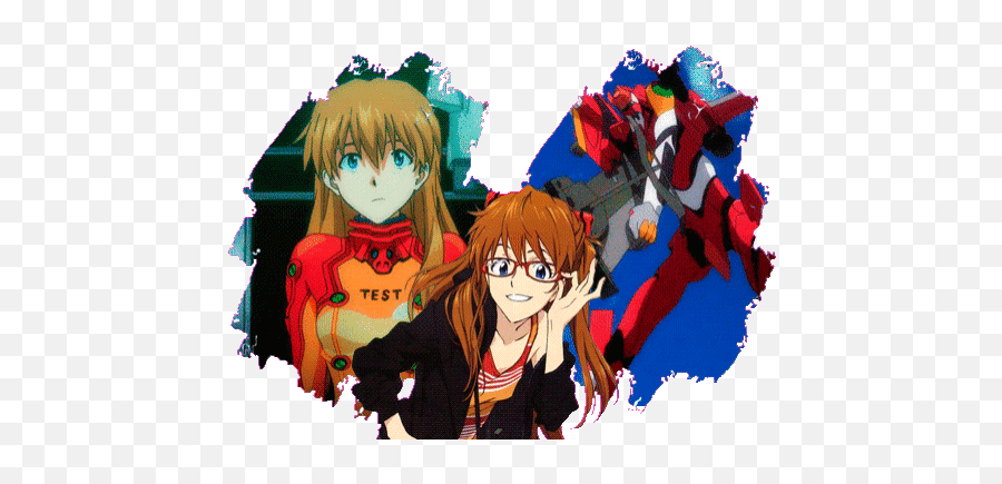 Evangelion Stickers For Android Ios - Evangelion Asuka Gif Transparent Emoji,Evangelion Emoji