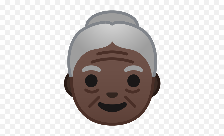 Old Woman Emoji With Dark Skin Tone - Portable Network Graphics,Old Woman Emoticon