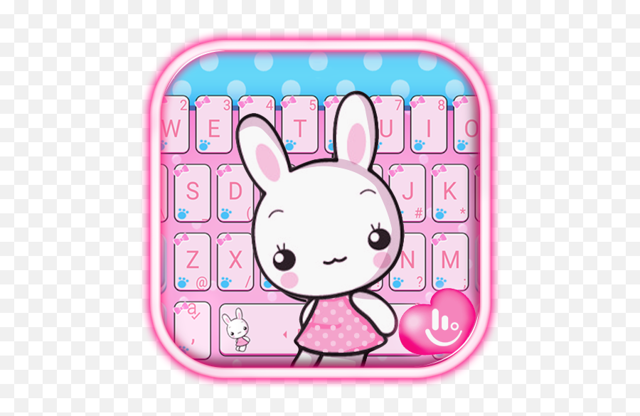 Pink Cute Rabbit Keyboard Theme Qu0026a Tips Tricks Ideas - Dot Emoji,Freaky Emoticons