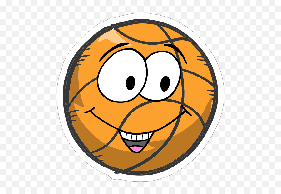 Happy Emoji Basketball Sticker - Laughing Basketball,Forest Emoji
