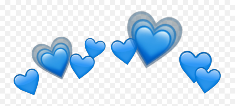 Hearts Emoji Crown Png Transparent Png - Hearts Snapchat Filter Png,Blue Heart Emoji