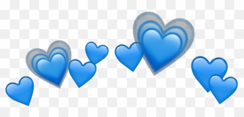 Hearts Emoji Crown Png Transparent Png - Hearts Snapchat Filter Png,Blue Heart Emoji
