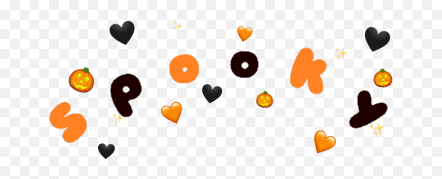 Spooky Halloween Orange Black Hearts Sticker By Wuu - Girly Emoji,Spooky Emoji