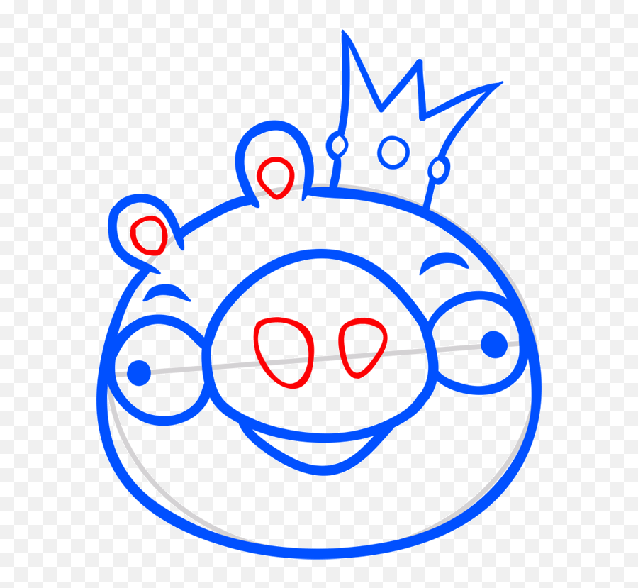 Learn How To Draw King Pig - Angry Bird Coloring Pages Emoji,Pig Emoticon Text