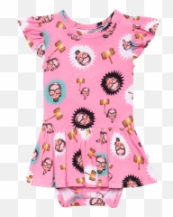 Rosie The Riveters Footie Ruffled Zippered One Piece - Motherly Ruth Bader Posh Peanut Emoji,Emojis Tutus