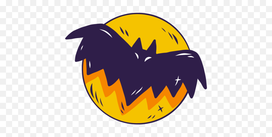 Halloween Bat Moon Free Icon Of - Iconos De Halloween Png Emoji,Emoticons Whatsapp Lua Png
