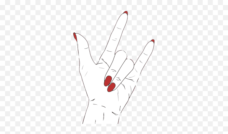 Fingers Rock Devil Nails Red Rednails - Sign Language Emoji,Rock Fingers Emoji