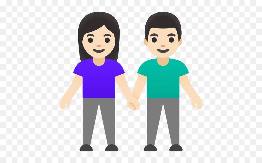 Mujer Y Hombre Dados De La Mano Con Tono De Piel Claro - Google Men Holding Hands Emoji,Emojis Haciendo El Amor