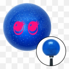 Pink Cute Eyes Blue Metal Flake Shift - Rat Fink Shift Knob Emoji,Buggy Eyes Emoticon