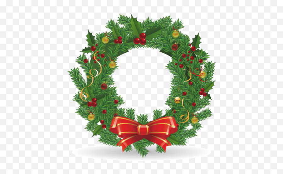 Christmas Wreath Free Icon Of - Christmas Wreath Clipart Emoji,Christmas Wreath Emoticon Facebook