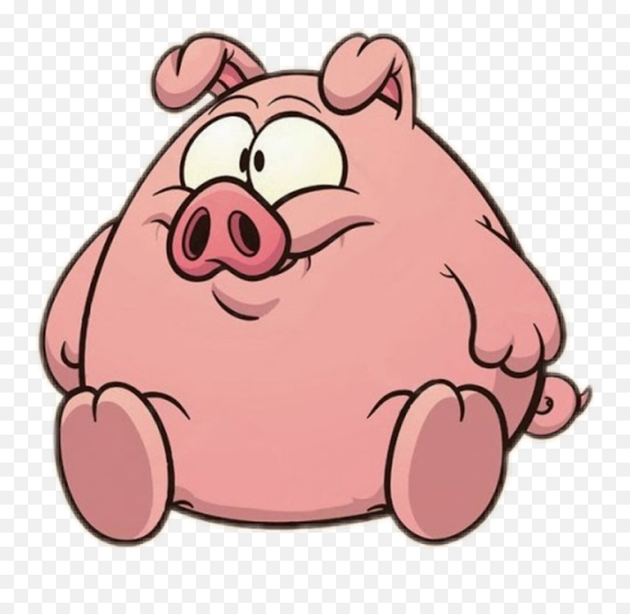 Pig Sticker - Cartoon Fat Pigs Clipart Full Size Clipart Emoji,Guinea Pig Emoticons