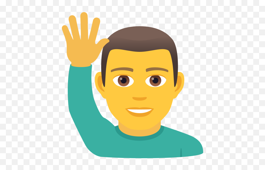 Emoji U200d Man Raising His Hand Wprock - Emoji Levantando A Mão,Hands Up Emoji