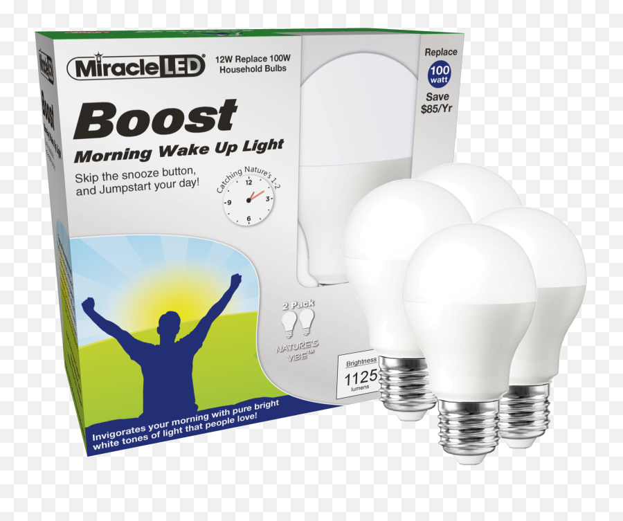 Miracle Led Boost Morning Wake Up Led Bulb Replace 100w 4 - Pack Emoji,Miracle Witness' Emotion