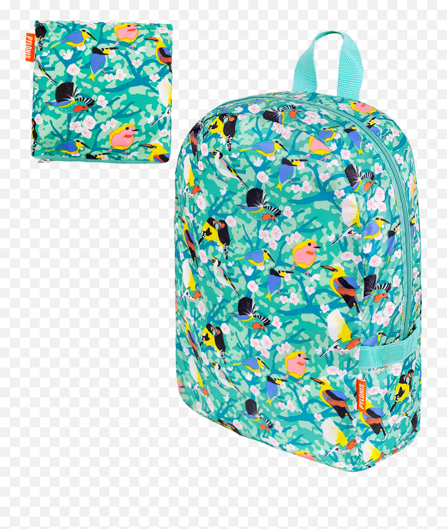 Foldable Backpack - Pocket Bag Blue Fish Pylones Emoji,Water Spray Emoji