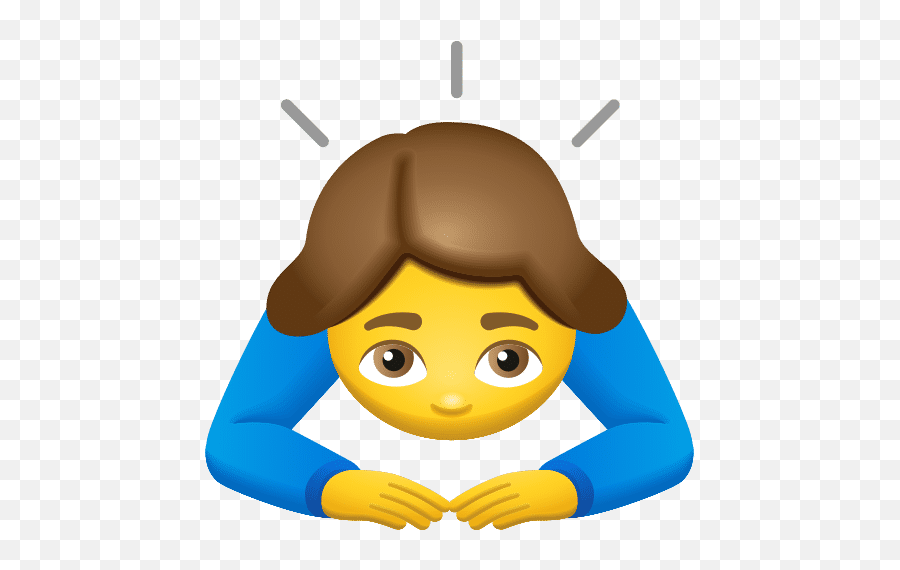 Employee With Mask Bowing Down - Canva Emoji,Girl Bowing Emoji