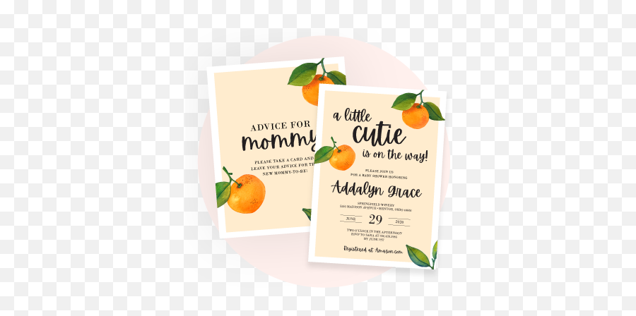 Little Cutie Hello Baby Paperie - Clementine Emoji,Tangerine Emoji