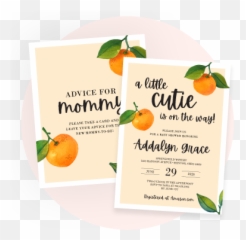 Little Cutie Hello Baby Paperie - Clementine Emoji,Tangerine Emoji